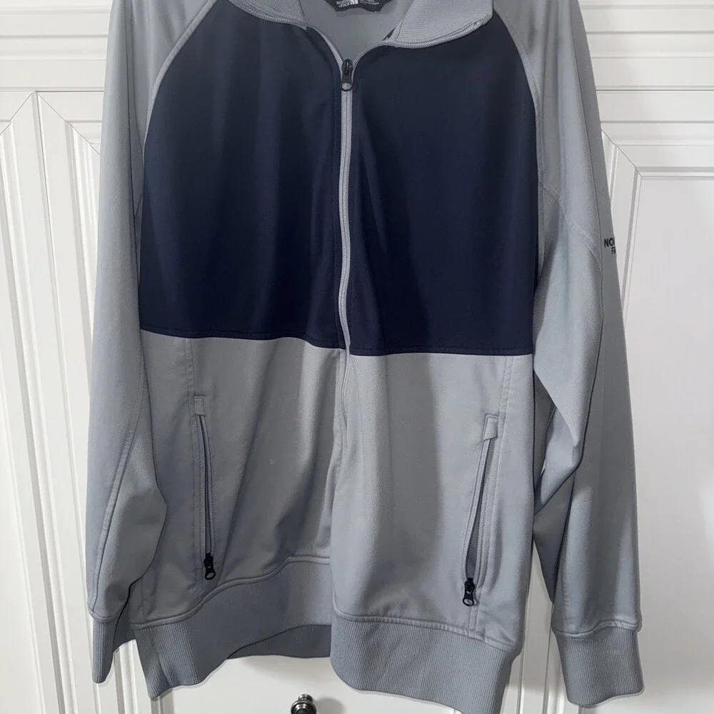 The‎ North Face Jacket Mens XL Blue/Gray Jacket Track Mock Neck Full Zip